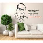 Wallzone Multicolor Vinyl Dr.B.R.Ambedkar Removable Sticker, 70 cm
