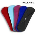 CareDone Multicolor Cloth Period Pads Washable Napkin For Heavy Flow With Wings. (Packof2)