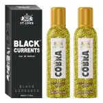 St.John Cobra Deodorant No Gas Music Pack of 2 100ml each & Black Current 50ml Combo Perfume Body Spray - For Men & Women (250 ml, Pack of 3)
