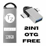 T ZED 128GB PenDrive 2in1 otg free 128 GB Pen Drive (Silver)