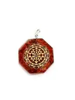 Astroghar Shri Laxmi Carnelain Crystal Chips in Orgone Metal Yantra Pendant For Men And Women