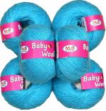 M.G Enterprise yarn, Baby wool dos Black Pack of 6 pc 25 gm each