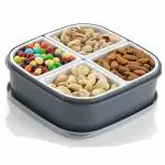 Madric Elegant 4 IN 1 Stylish Multipurpose Dry Fruit Box, Serving Box, Candy Box, Achaar Box, Airtight Storage Container with lid Traditional Box 1 Piece Spice Set