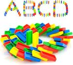 Pulsbery Plastic Domino Block Set Kids Blocks Game Kids Block Set Kids Building Block Set-100 Pcs