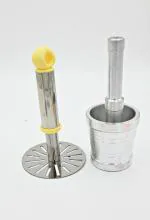 SHLINCO PMP01 SHLINCO New Trend Combo Pack Of Aluminium Morta and Pestel And Masher With Platic Handel |Stainless Steel | Steel Blade |Pack Of 2| Silver Kitchen Tool Set (Silver, Masher)