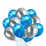 C I - 50 Pcs Blue and Silver Metallic Balloons For Birthday Decorations Items For Boys / Balloon Decoration