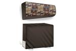 The Furnishing Tree Coffee No122 PVC Geometric Indoor And Outdoor AC Cover Set For 2 Ton Bluestar YLU 25.4 X 110.5 Cm (Pack Of 2)