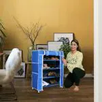 PARASNATH Mild Steel Blue Colour 4-5 Layer Utility Shoe Rack Shoe Rack/Shelve Shoe Stand - Made in India (New Launch)