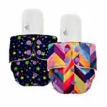 Mylo Essentials Twinkle and Rainbow Reusable Cloth Diapers with Insert Pad (3-36 M) Pack of 2