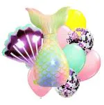 My Party Suppliers Mermaid with Shell and Confetti Enchanted Foil Balloons (9 pcs)