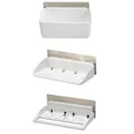 ELITEHOME Self Adhesive Bathroom Tray, Plastic Bathroom Stand for Bathroom Accessories Set of 3