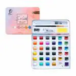 Happy GiftMart Solid Watercolor Paint Set Glitter Metallic Pearlescent Water Brush Pen 36pcs