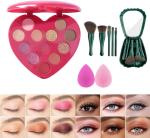 DAIMANPU ALL NEW eyeshadow palette with Pearl Shell 5in1 Makeup Brush Set and Beauty Blender Girls (4 Items in the set)