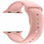 RUPELIK (Button Strap 45mm Pink) Soft Silicone iWatch Strap series Series 8,7,6,5,4,3,2,1/SE Compatible For Strap 45mm/44mm/42mm/49mm Smart Watch Strap (Pink)