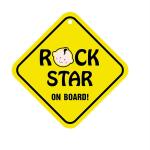 Billy Bum Multicolor Rock Star Baby On Board Sticker