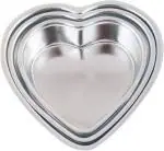 Shopimoz Heart Shape Cake Mould Bakeware Aluminium Silver (Pack of 3)