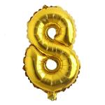 Festiko 16 Inch Gold Large Numbers Balloon 8, Foil Helium Big Number Balloon Digital 8, Wedding, Bridal Shower, Engagement, Photo Shoot, Anniversary