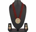 Gyaan Jewels Handmade Gold Plated Copper Bridal Set White (Women, Girls) Free Size