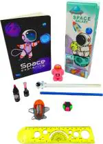 POKSI Combo Stationary Pencil Box Art Plastic Pencil Box l Set of 9 Multicolor