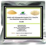 MGBN Gelatin With Ashwagandha Powder Mix 2 In 1 Use For Face Mask, Hair Removal Skin Care 75 gm