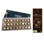 Fabbites Birthday World Best Sister Chocolate With Bournville Dark Chocolate 22 X 9 X 2.5 Cm