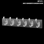 ZURU BUNCH Plastic Adhesive Sticker Multi-Purpose for Hanging Strong, Heavy Duty Sticky Hooks (Pack of 1, 6 Hook Sticker)