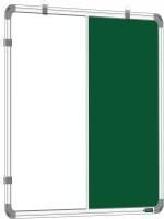 YAJNAS 2X2 Feet Premium Combination Board (Non-Magnetic Whiteboard With Green ChalkBoard) For Home, Office & School. Heavy-Duty Aluminium Frame (Pack Of 1 Combination Board)| Color - White & Green White, Green board (60 cm x 60 cm)