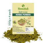 Henna Hub Organic Natural Henna Powder Mehndi For Hair 100g x 4 pack