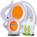 WISHKEY Set Of 5 Pcs Cute Elephant Shape Bamboo Fiber Dinner Set for Toddler Kids