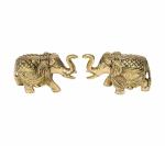 Kartique Antique Brass Engraved Elephant Fengsui Vastu 4.5 Inch