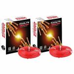 RADILITE Copper Wire with Triple Layer PVC Coating, Single Core Flexible Electric Cable for Domestic & Industrial Connections (2.5 mm, 90m Long, Red, 2 Pcs)