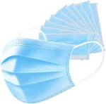 3P Disposable Protective Face Mask, Breathable 3 Ply Masks / Blue, (Free Size, Pack of 50, 3 Ply)