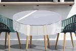 Stylista Center Transparent Table Cover Round Shaped WxL 48x48 inches 0.15 mm Thickness Without Lace