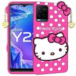 Clickaway Infotech Vivo Y33 T Premium Soft Touch Girls/Women Most Like Favourite Hello Kitty Back Case Cover