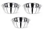 Vinod Mixing and Serving Donga Stainless Steel Bowl Set (800ml, 1100ml, 1450ml)