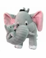 Tickles Plush Mother Elephant with Two Babies Lightweight Stuffed Toy 55 cm 3M and Above