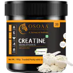 OSOAA 100% Pure Creapure Creatine Monohydrate| German Certified| Micronized Pre Post Workout, Muscle Building| Unflavoured Supplement (33 serving, 100 gm)