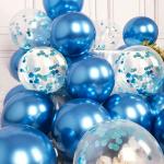 AMFIN Confetti Balloon Blue / Baby Shower Blue Theme Balloons / Boy Blue Birthday Decoration / Blue Confetti Balloons / Birthday Balloons / Welcome Boy Balloon - Pack of 200
