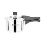 Bergner Pura Stainless Steel Pressure Cooker with Outer Lid, 1.5 Liters, Triply Bottom, Induction Base, 5 Year Warranty, Silver