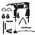 Hashtag Fitness 5in1 multi pull up bar for home with 360 degree gym pulley systems