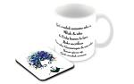 Jiya EnterpriseTuelip Multicolor Ceramic Printed God Created Someone Tea And Coffee Mug With Tea Coaster Combo - 350 ML