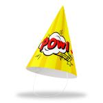 Festiko Superhero Theme Cone Hats (Pack of 10 - Hat 6), Superhero Party Cone Hats, Superhero Theme Birthday Hats, Superhero Theme Party Wearables