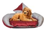 Slatters Be Royal Store Round Shape Reversible Dual Color Ultra Soft Ethnic Designer Velvet Bed For Dog Cat, M, Gray Maroon