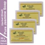 Herbal Khadi Natural PURE JASMIN SOAP Romantic Perfumed Glamourous Skin for Men and Women (Pack of 4) (500 g)