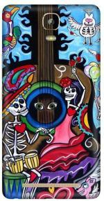 aadia Gionee Marathon M5 Plus Matte Vinyl Guitar Printed Mobile Skin Sticker with Scratch Resistant Lamination