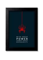 Blue Nexus Spiderman Quotes Wall Poster with Wall Frame Room Art Painting Collection A4 size 10x13