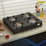Urban Chef ISI certified Bright Magic Stainless Steel Manual Gas Stove (4 Burners)