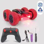 KIWI Kool Super 360 degree Rotating Stunt Racing Double flip Crab Car with Light for Kids (Red)