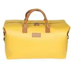 ROUNAQUE Urban Utility Duffel Bags 30 litres Vegan Textured Leatherette Stylish & Spacious Weekender Travel Duffle Luggage Bag with Detachable Shoulder Strap for Men & Women (Yellow)