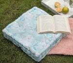 PIXEL HOME DECOR Teal Blossom Cotton Floor Cushion / Floor Pillow 40.0 Centimeter 30.0 Centimeter 0 Floor Cushions